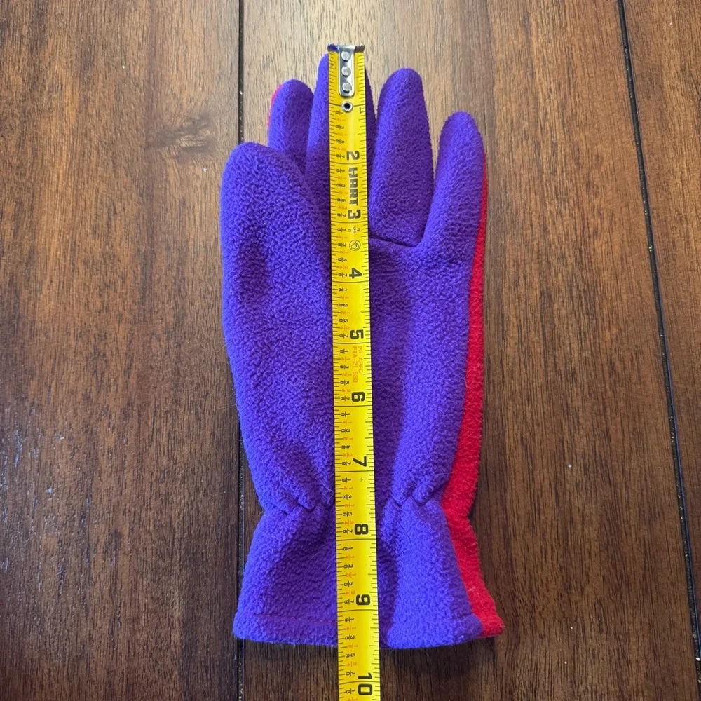 Vintage Disney‎ Winnie the Pooh Fleece Embroidered Gloves Red Purple
